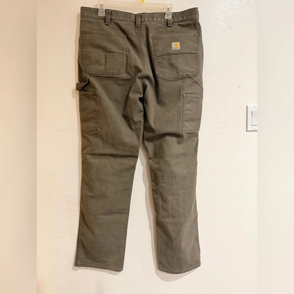 Carhartt Olive Green Casual Utility Pants Relaxed Fit size 36 x 34